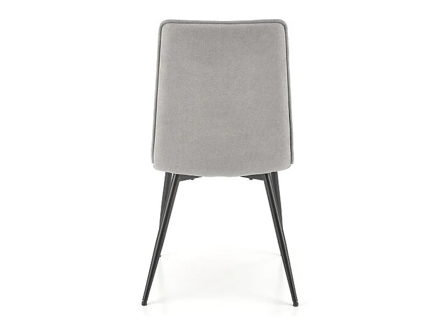 Silla de diseño Assia de tela gris con patas de metal negro