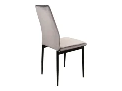 Silla de diseño Bator de metal negro y terciopelo gris