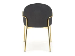 Silla de diseño bicolor con estructura de metal dorado Shell