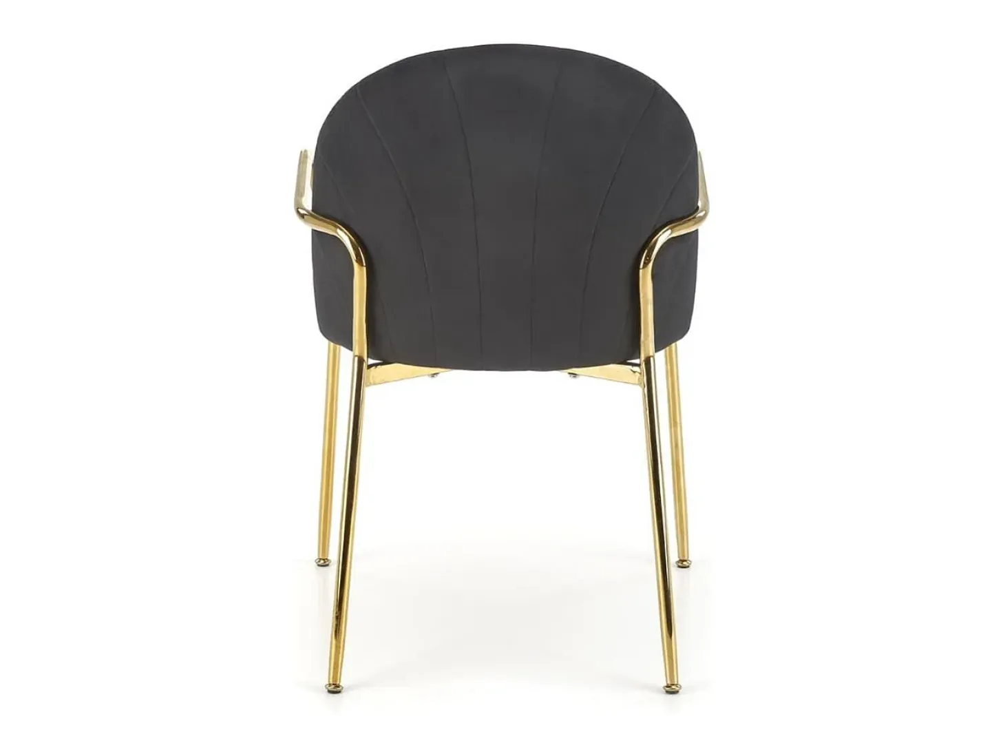 Silla de diseño bicolor con estructura de metal dorado Shell