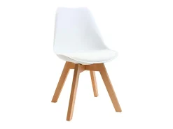 Silla de diseño blanco lote de 4 PAULINE
