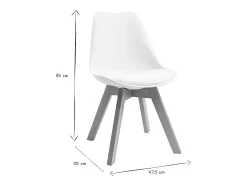 Silla de diseño blanco lote de 4 PAULINE
