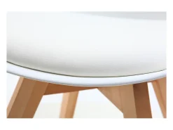 Silla de diseño blanco lote de 4 PAULINE