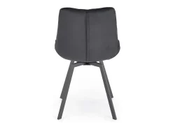 Silla de diseño Brino tapizada en metal y terciopelo negro