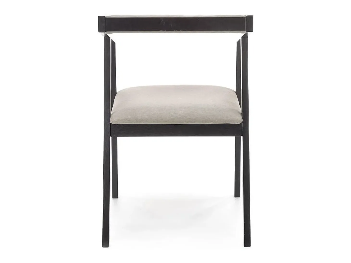 Silla de diseño con estructura de madera maciza negra y OCTANT de terciopelo gris