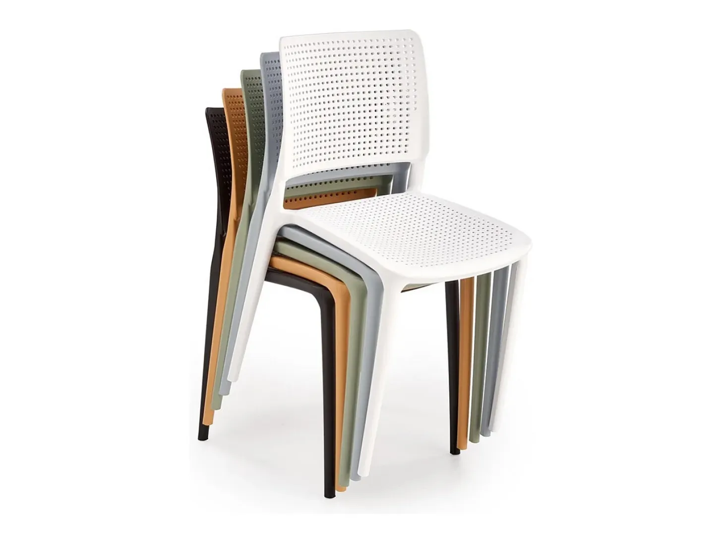 Silla de diseño de polipropileno naranja claro Samba