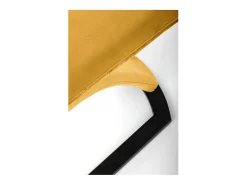 Silla de diseño de terciopelo amarillo con pata en U de metal negro VIDAR