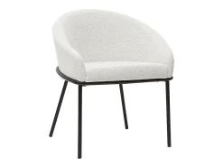 Silla de diseño de terciopelo chenilla beige y metal negro JENNA