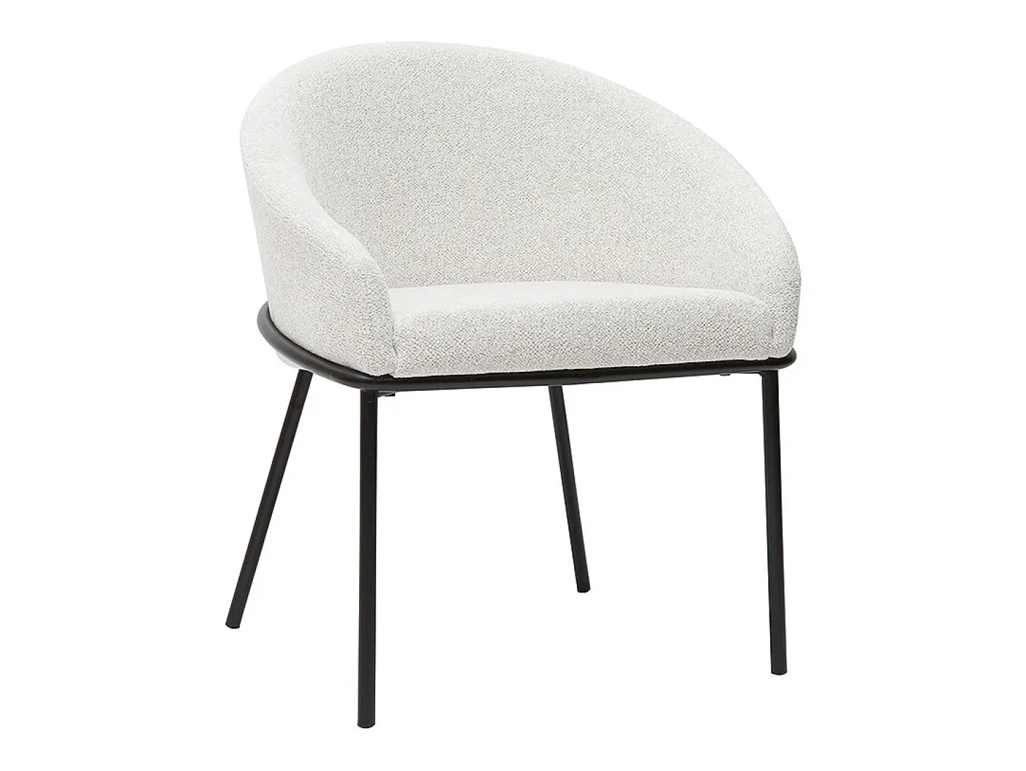 Silla de diseño de terciopelo chenilla beige y metal negro JENNA