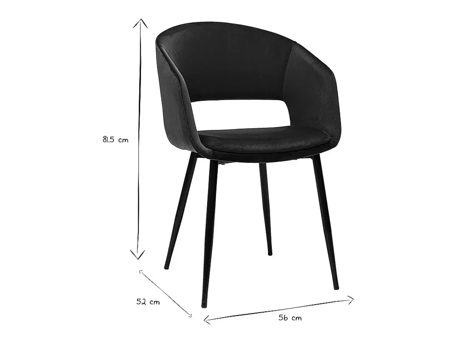 Silla de diseño de terciopelo azul petróleo y patas de metal negro PRISMA