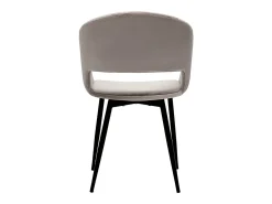 Silla de diseño de terciopelo color topo con patas de metal negro PRISMA