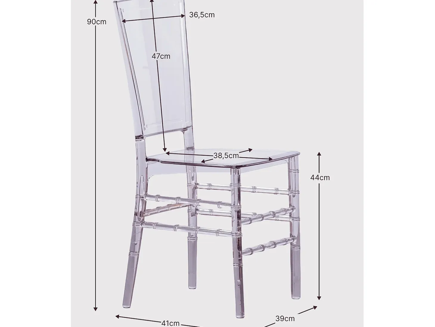 Silla de diseño en policarbonato transparente - Ghost - Transparente