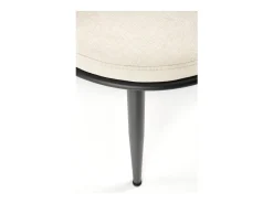 Silla de diseño en tejido beige con estructura de metal negro Closer