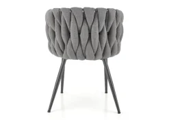 Silla de diseño en tejido gris con estructura de metal negro Closer