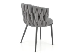 Silla de diseño en tejido gris con estructura de metal negro Closer