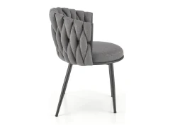 Silla de diseño en tejido gris con estructura de metal negro Closer