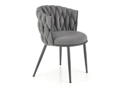 Silla de diseño en tejido gris con estructura de metal negro Closer
