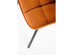 Silla de diseño en tejido canela con patas de metal Liberty negro