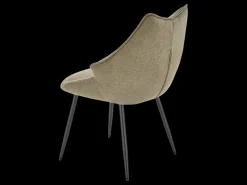 Silla de diseño en tejido verde oliva con patas de metal negro Ricardo