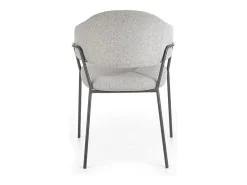 Silla de diseño en tejido gris claro y estructura de acero Cardiff negro