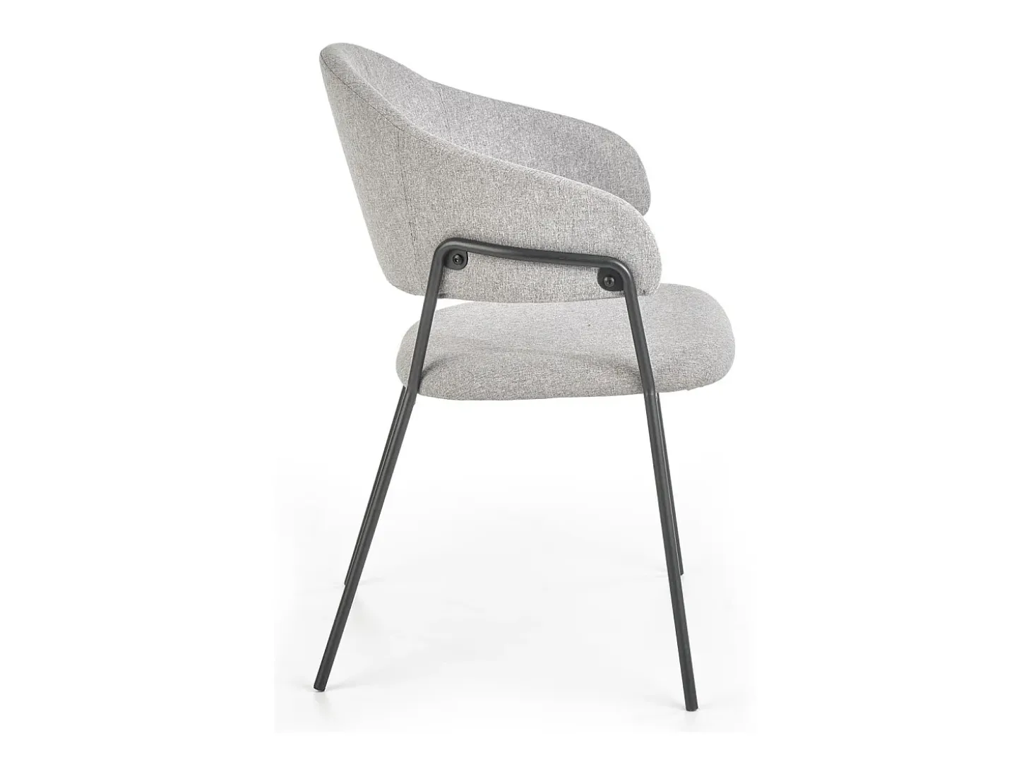Silla de diseño en tejido gris claro y estructura de acero Cardiff negro