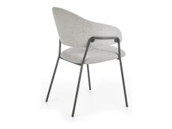 Silla de diseño en tejido gris claro y estructura de acero Cardiff negro