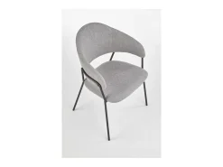 Silla de diseño en tejido gris claro y estructura de acero Cardiff negro