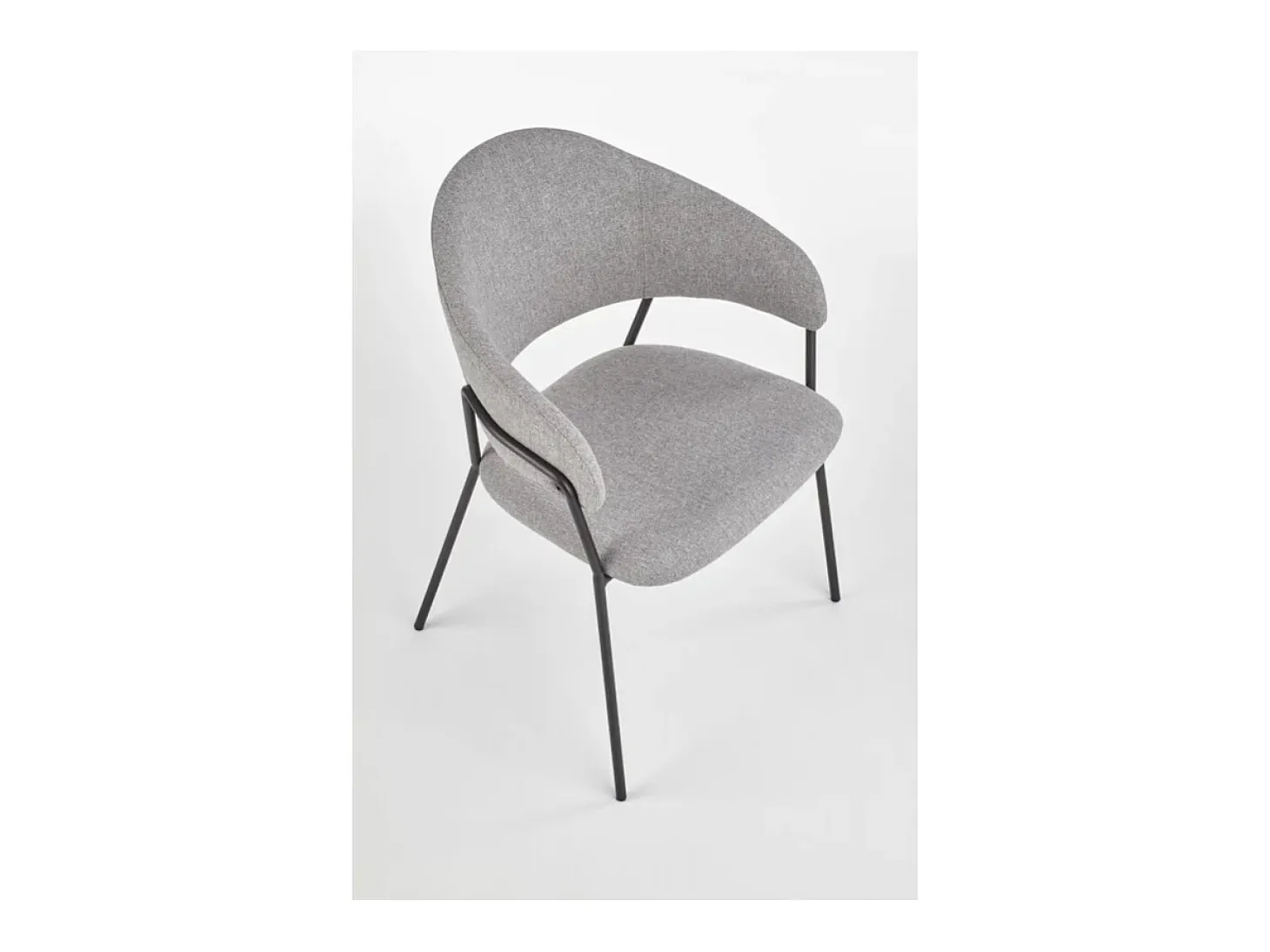 Silla de diseño en tejido gris claro y estructura de acero Cardiff negro