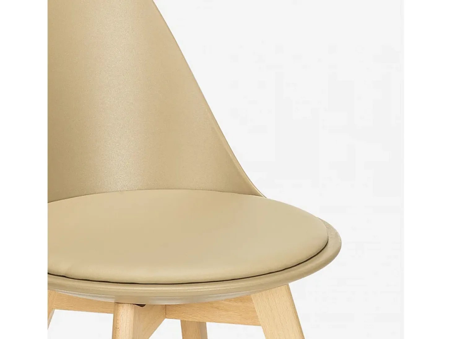 Silla de diseño escandinavo de madera con cojín cocina comedor Bib Nordica - Gris