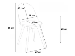 Silla de diseño escandinavo de madera con cojín cocina comedor Bib Nordica - Gris
