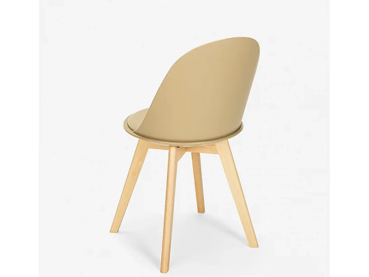 Silla de diseño escandinavo de madera con cojín cocina comedor Bib Nordica - Gris