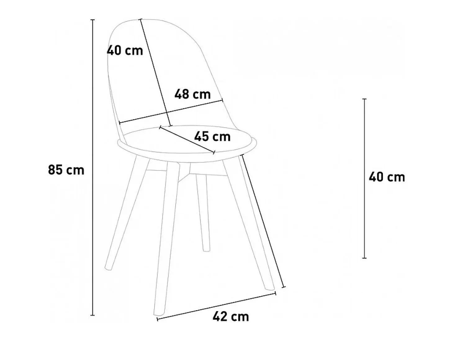 Silla de diseño escandinavo de madera con cojín cocina comedor Bib Nordica - Verde oscuro