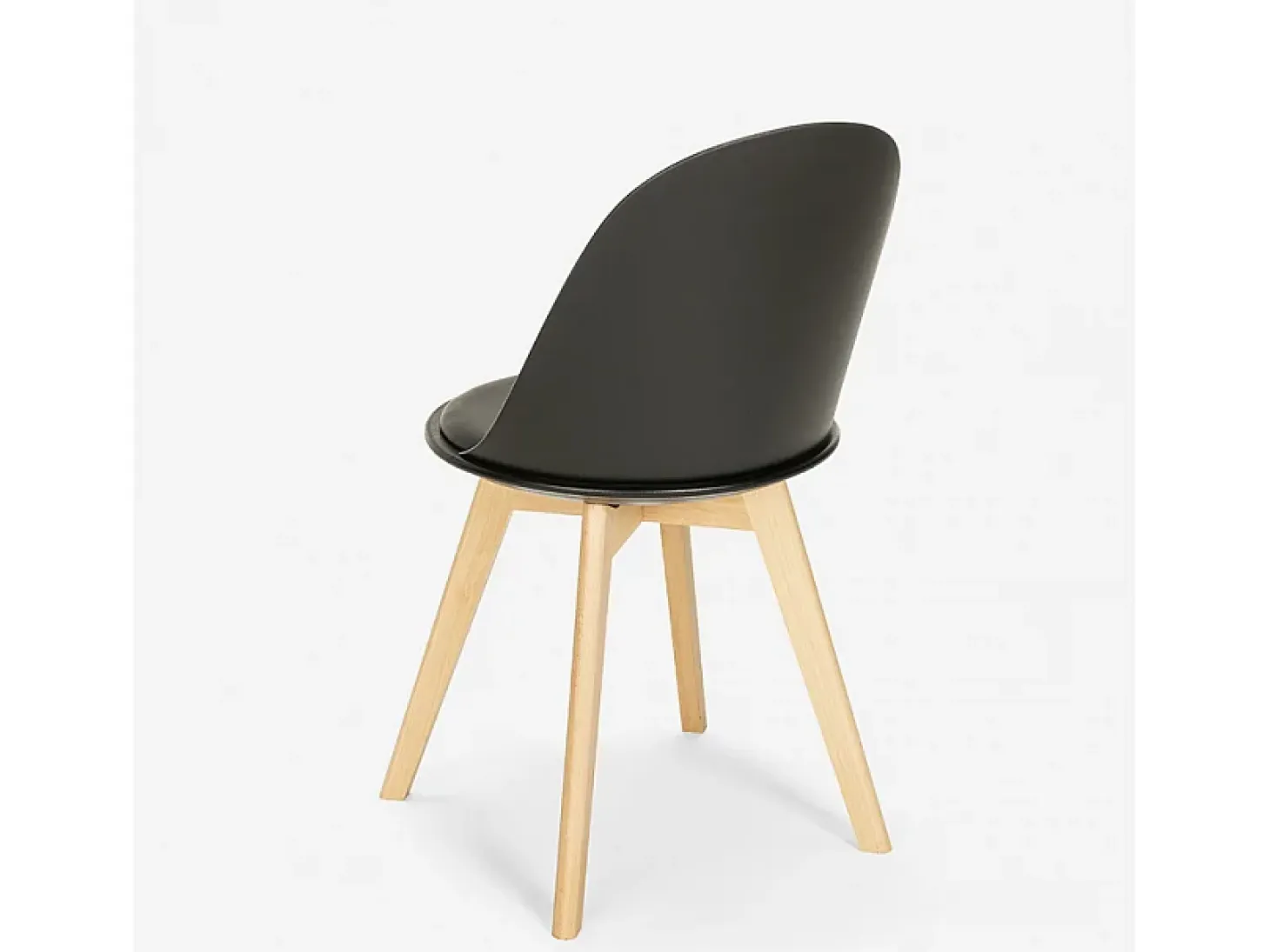 Silla de diseño escandinavo de madera con cojín cocina comedor Bib Nordica - Negro