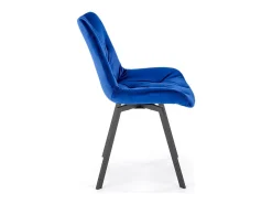 Silla de diseño giratoria de terciopelo azul Brino