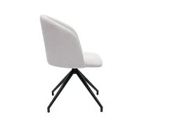Silla de diseño giratoria 360° de terciopelo beige texturizado y metal negro VANITY
