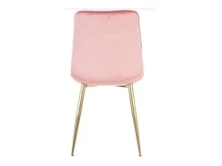 Silla de diseño Harriet de terciopelo rosa con patas doradas
