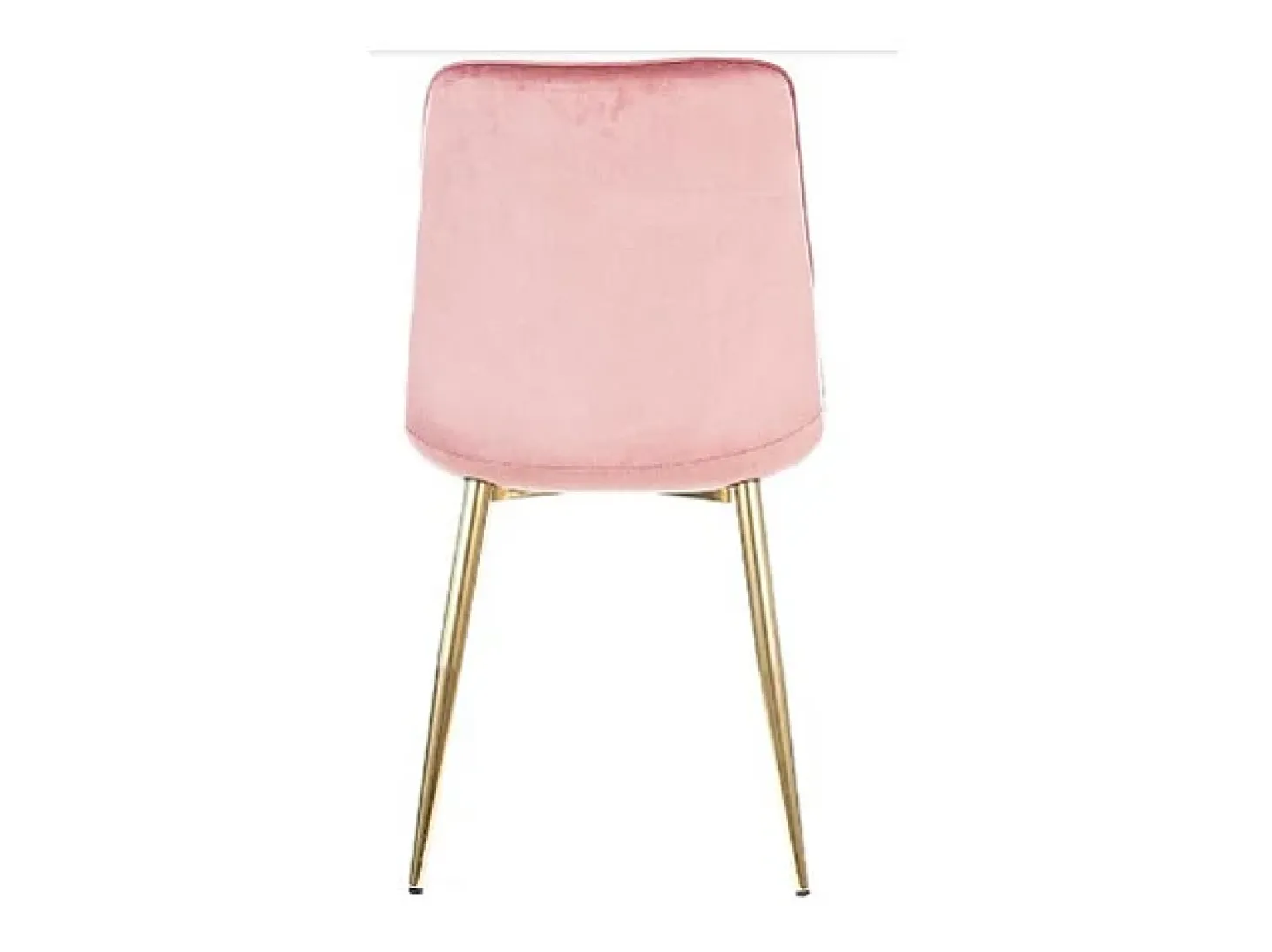 Silla de diseño Harriet de terciopelo rosa con patas doradas
