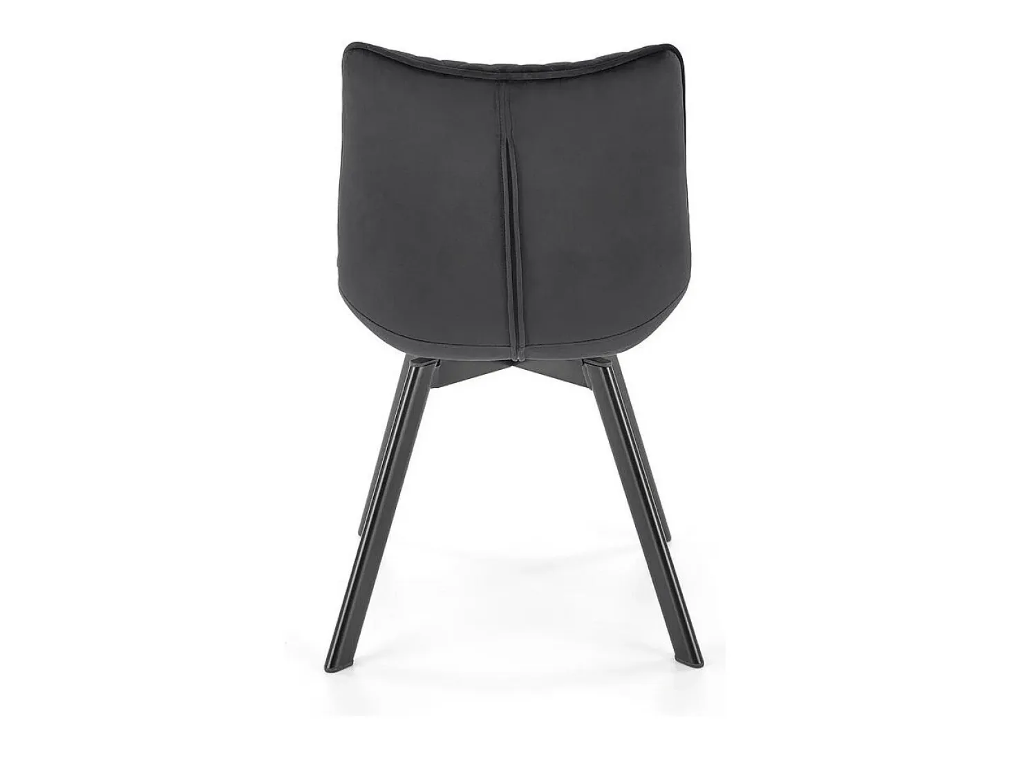 Silla de diseño Jovil de metal y terciopelo negro