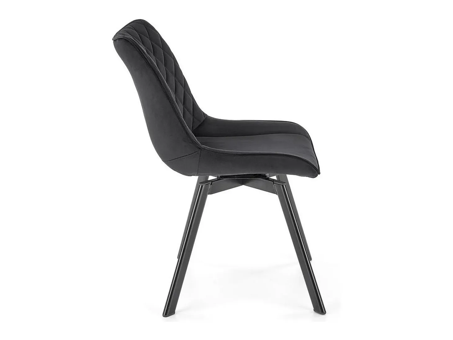 Silla de diseño Jovil de metal y terciopelo negro