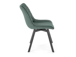 Silla de diseño Jovil de metal negro y terciopelo verde