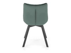 Silla de diseño Jovil de metal negro y terciopelo verde