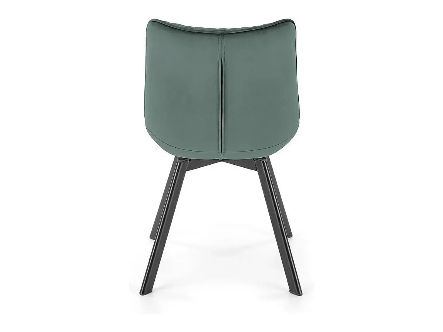 Silla de diseño Jovil de metal negro y terciopelo verde