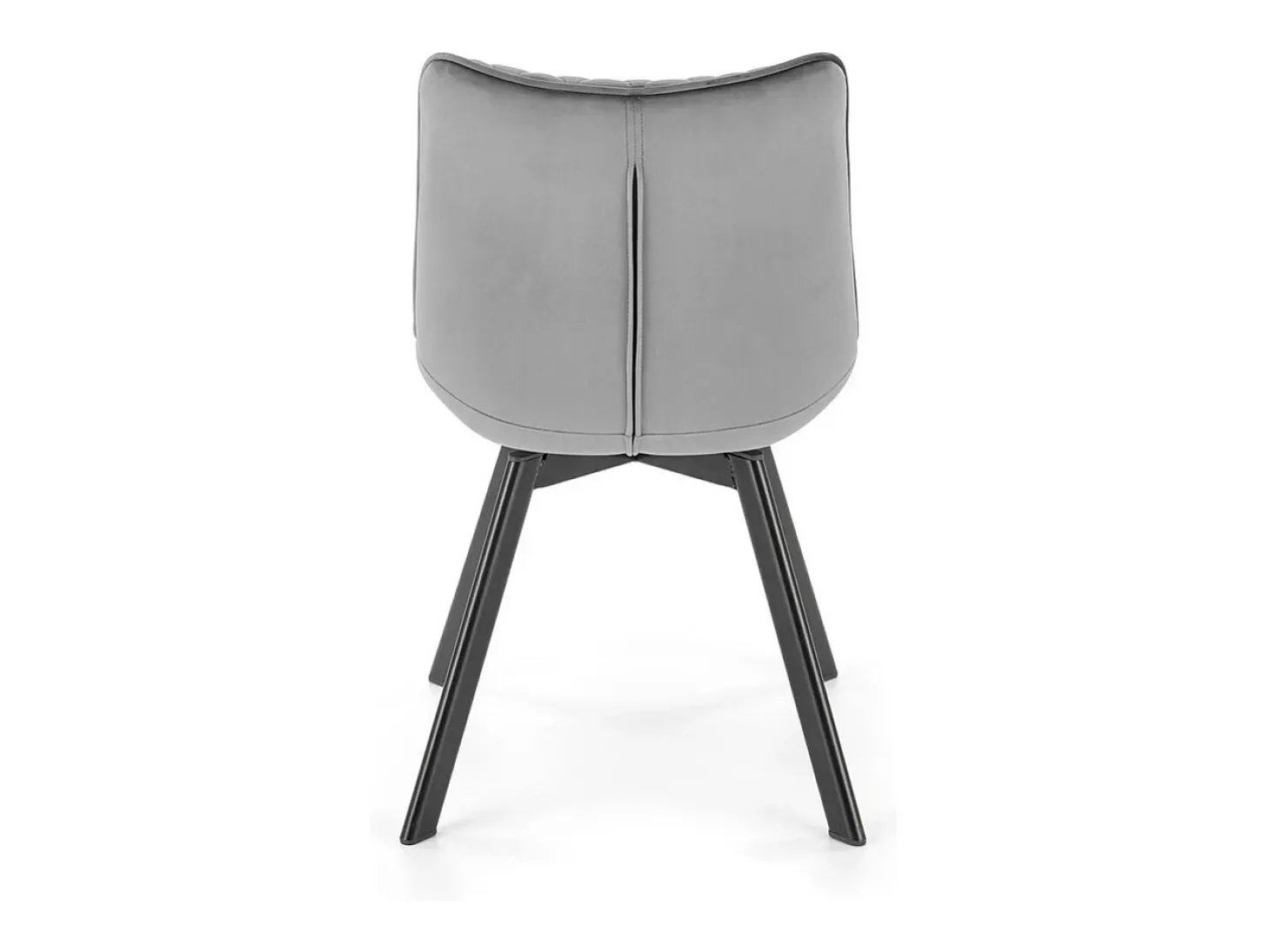 Silla de diseño Jovil de metal negro y terciopelo gris