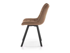 Silla de diseño Liberty de terciopelo beige con patas de metal negro