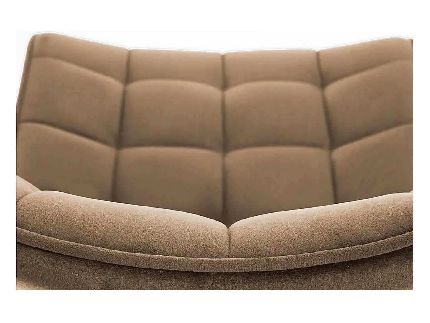 Silla de diseño Liberty de terciopelo beige con patas de metal negro