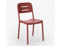 Silla de diseño moderno de polipropileno para bar, cocina, restaurante y jardín Mose - Rojo