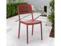 Silla de diseño moderno de polipropileno para bar, cocina, restaurante y jardín Mose - Rojo