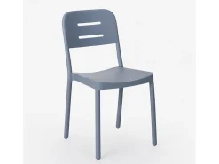 Silla de diseño moderno de polipropileno para bar, cocina, restaurante y jardín Mose - Gris claro