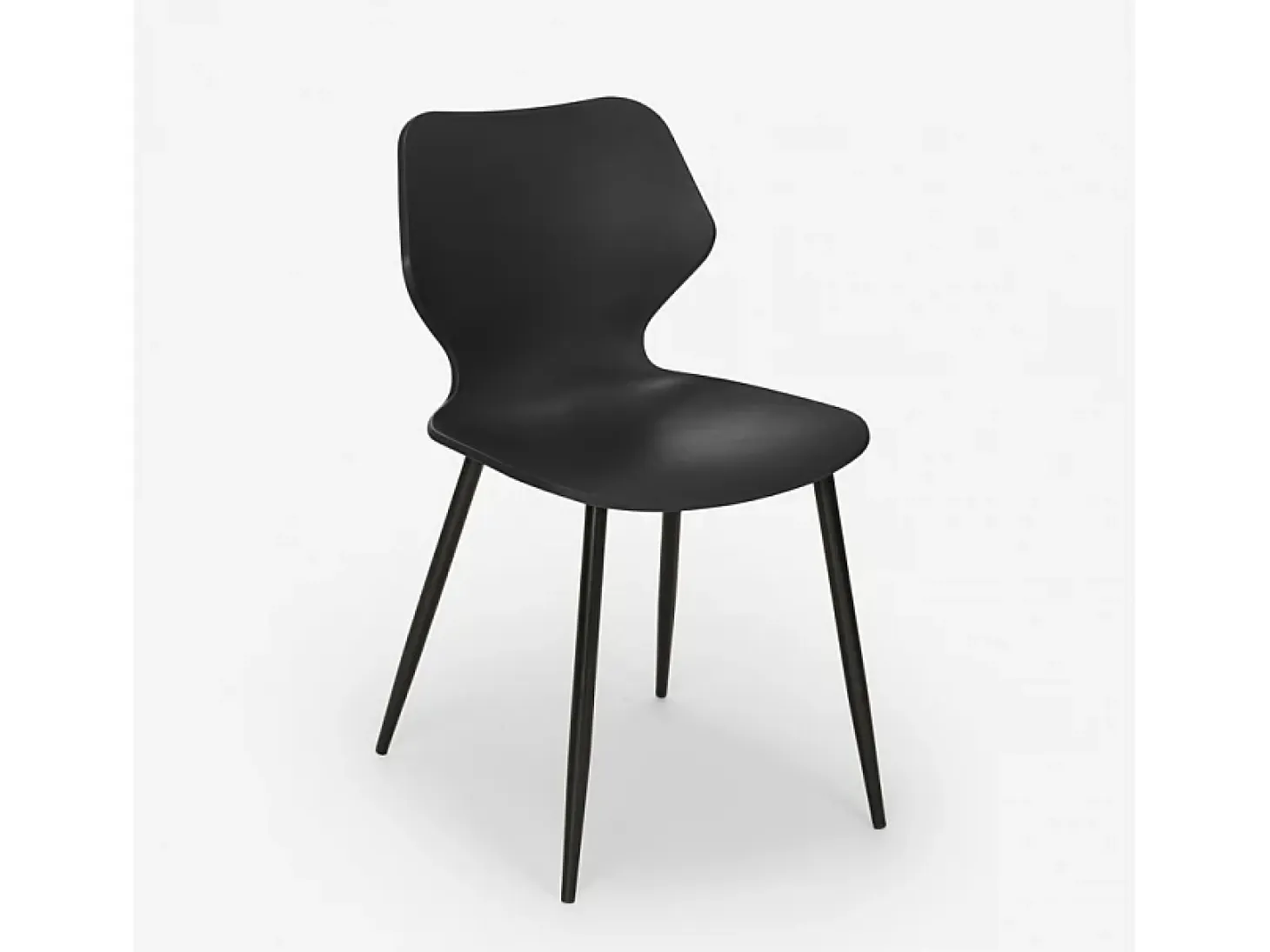 Silla de diseño moderno metal polipropileno restaurante comedor Ladysmith - Negro