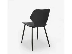 Silla de diseño moderno metal polipropileno restaurante comedor Ladysmith - Negro